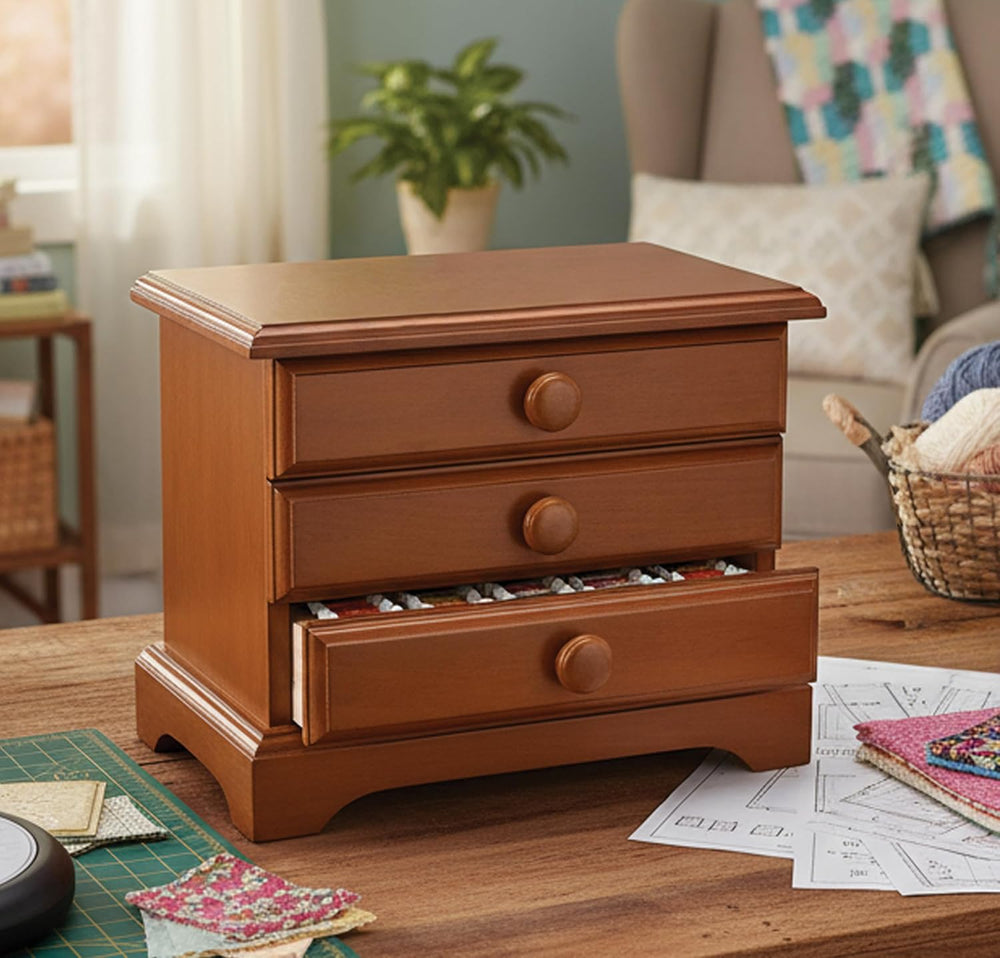 Herrschners Wooden 3 Drawer Floss Cabinet Accessory