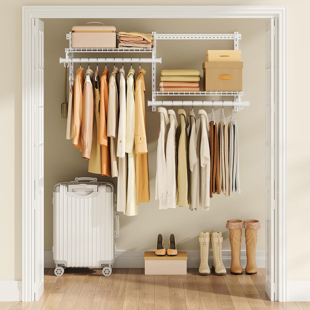 SONGMICS HOME Closet System, Closet Insert Organizer, 2-4 ft Closet Shelves