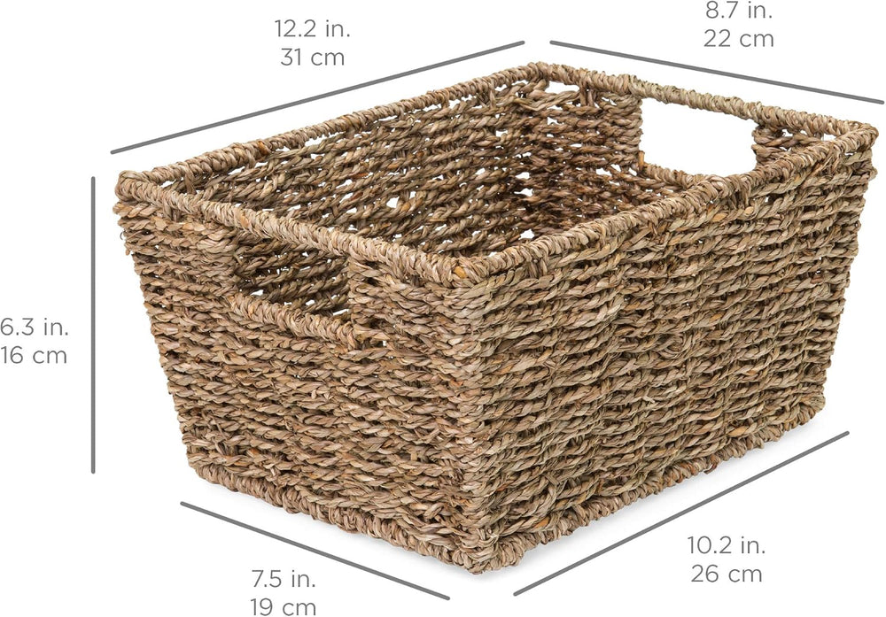 Best Choice Products Rustic Set Of 4 Multipurpose Stackable Seagrass Storage ...