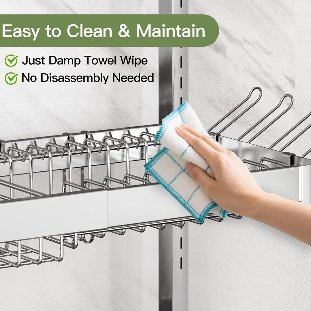 BOOSINY Over The Sink Dish Drying Rack, Extra Large Capacity Dish Drainer