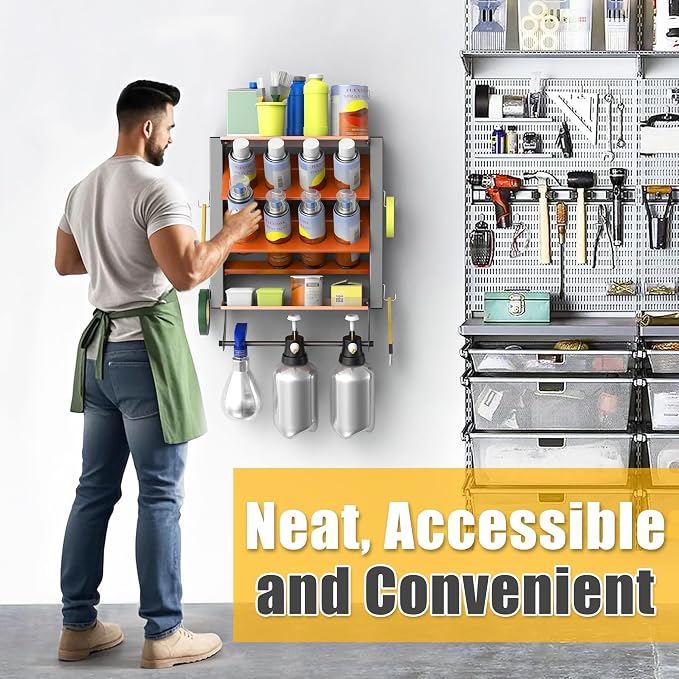 Ultrawall Spray Can Holder Rack, Heavy Duty Steel Wall Mounted Spray Bottle - Image 7