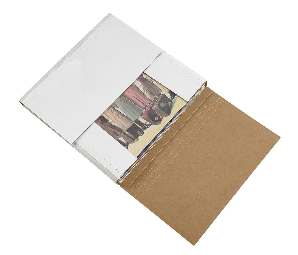 BOX USA White Easy-Fold Mailing Boxes, 12 1/8" x 9 1/8" x 2", ...