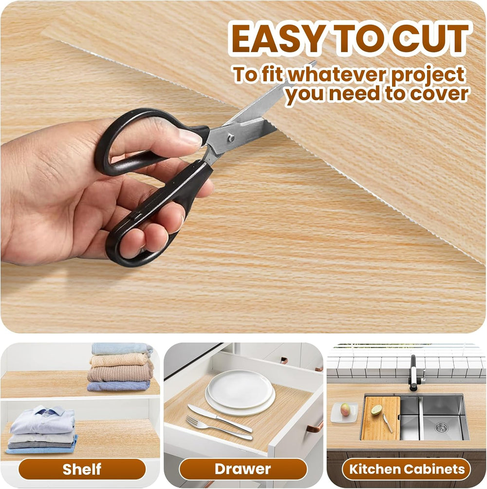 Drawer Shelf Liner for Kitchen Cabinets Non-Adhesive, Non Slip Shelf Paper Wa...