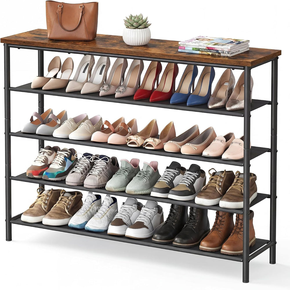 SONGMICS HOME 5-Tier Shoe Rack, Free Standing Shoe Storage Organizer, 12 x 47...