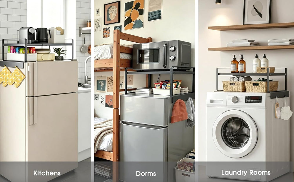 Adjustable Fridge Top Storage Rack,20.8"-36.6" Expandable Organizer...