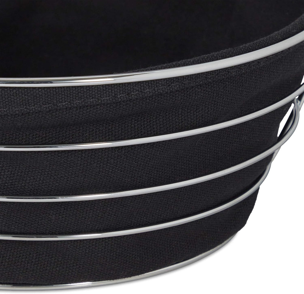 Relaxdays Metal bread basket, with removable fabric insert, round, breakfast ...