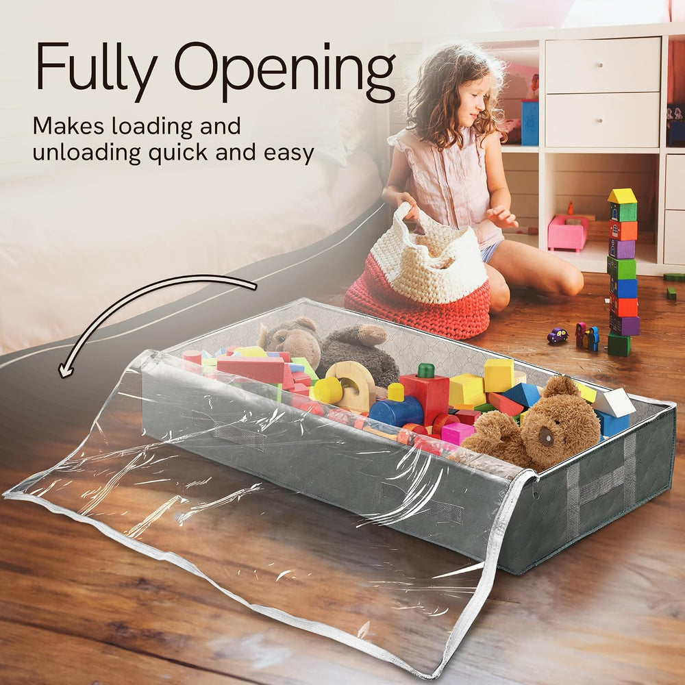 Reli. 90L Under Bed Storage with Clear Window, 8 Pack | Closet Storage Bins