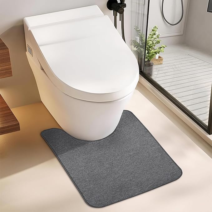 Toilet Rugs U Shaped Bathroom Rug, Machine Washable Non Slip Quick Dry Super - Image 6