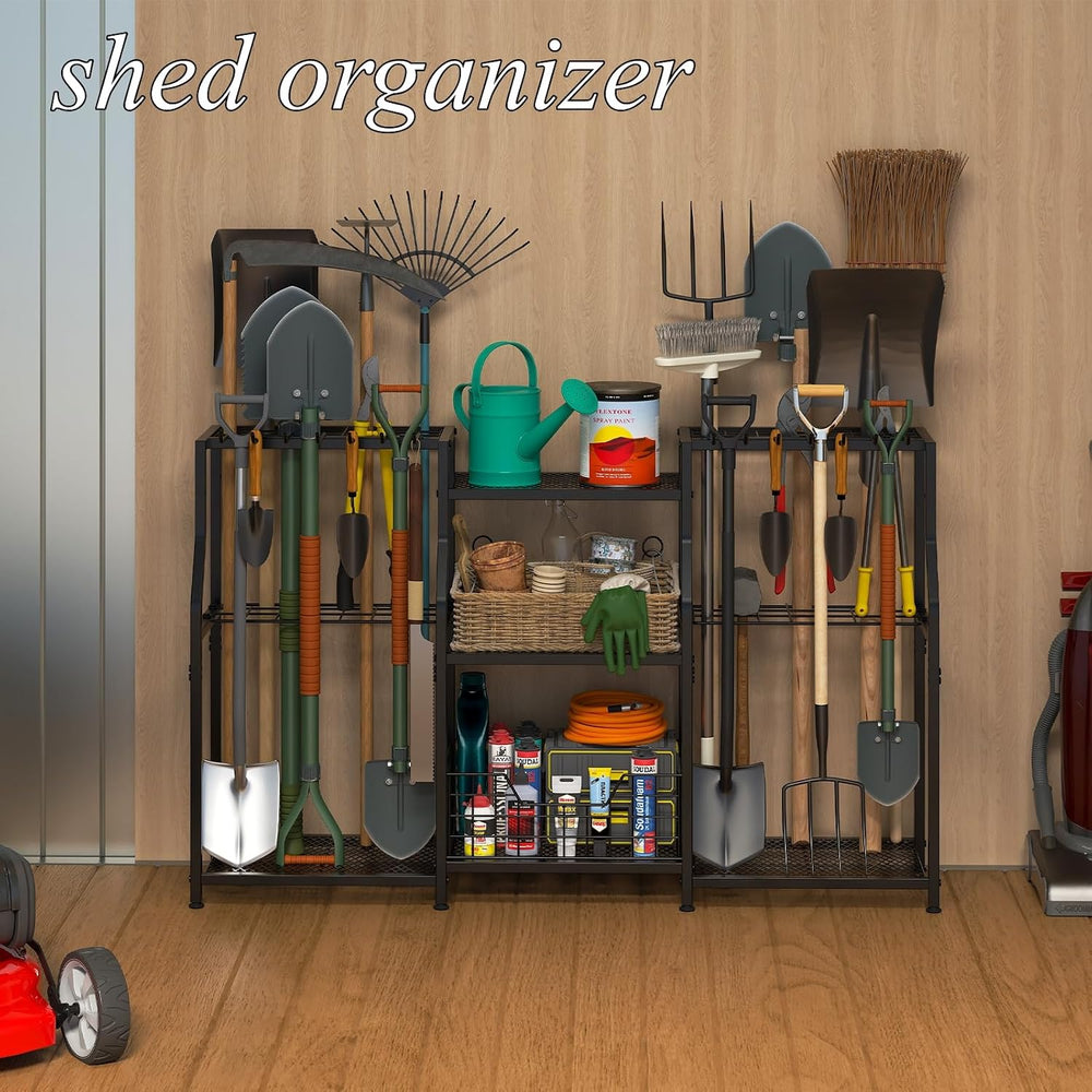 keomaisyto Garden Tool Organizer, Heavy Duty Yard Tool Tower Rack for Garage ...
