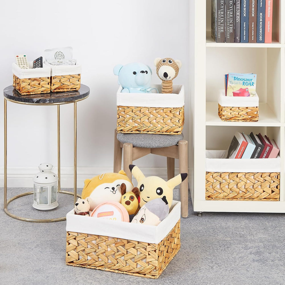 Vagusicc Wicker Storage Basket, 6 Pack Baskets for Organizing, Water Hyacinth...