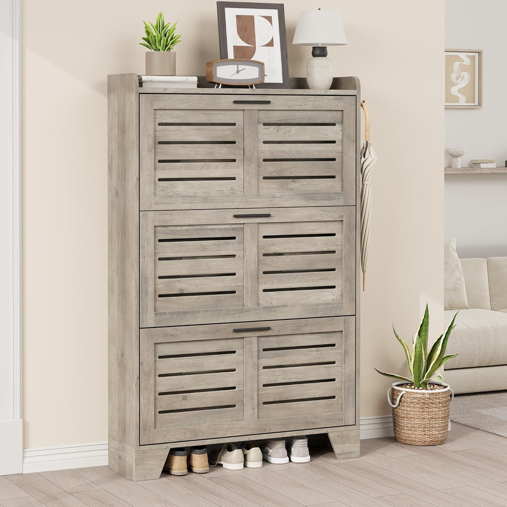 IDEALHOSUE Shoe Cabinet Storage for Entryway, Slim Shoe Storage Cabinet with ...