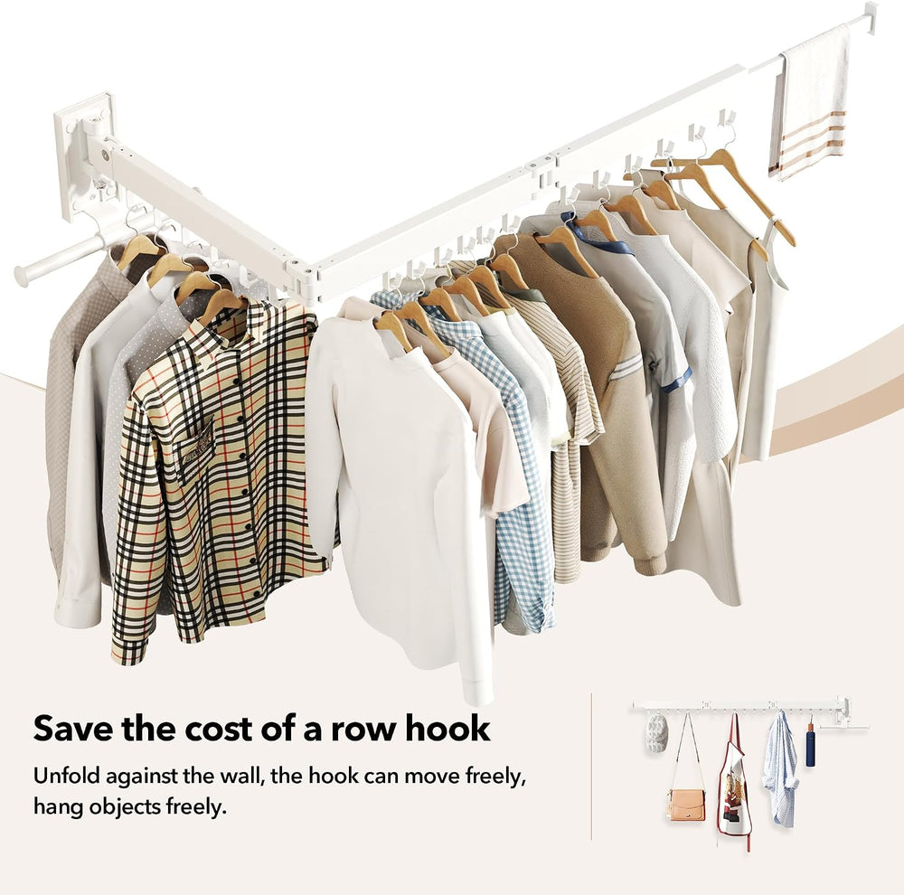 HEILAIYI Wall Mounted Clothes Hanger,Clothes Drying Rack,Laundry Drying Rack,...