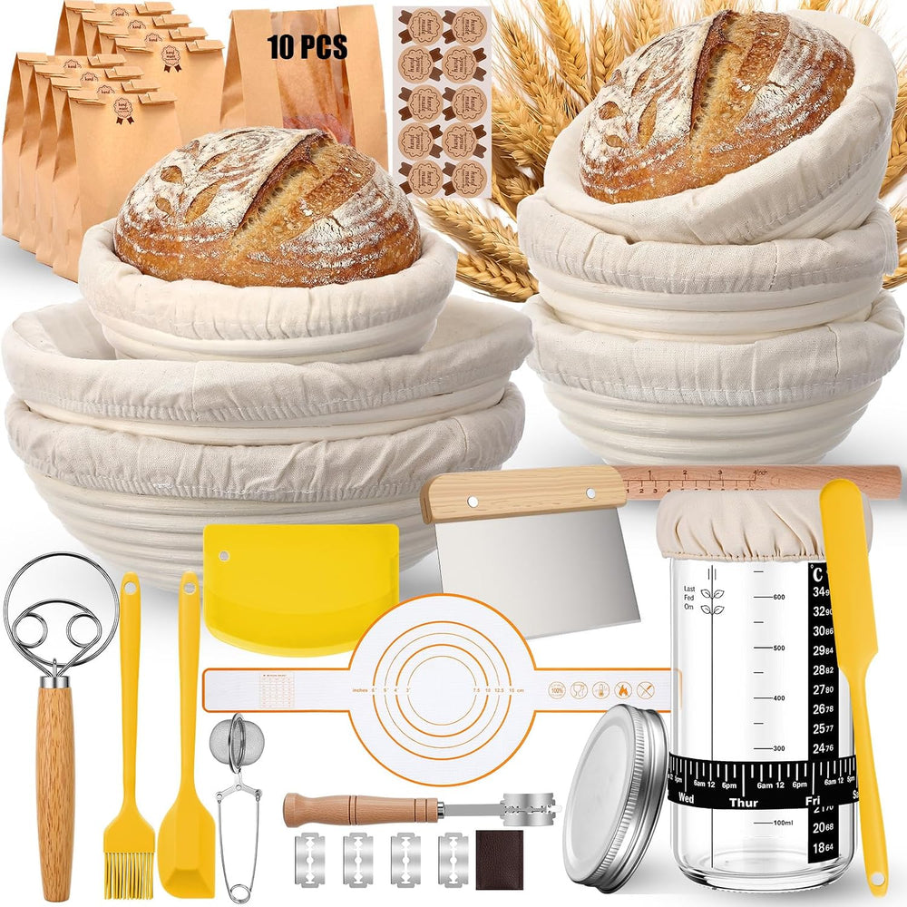 Nitial Sourdough Bread Baking Kit with Proofing Baskets