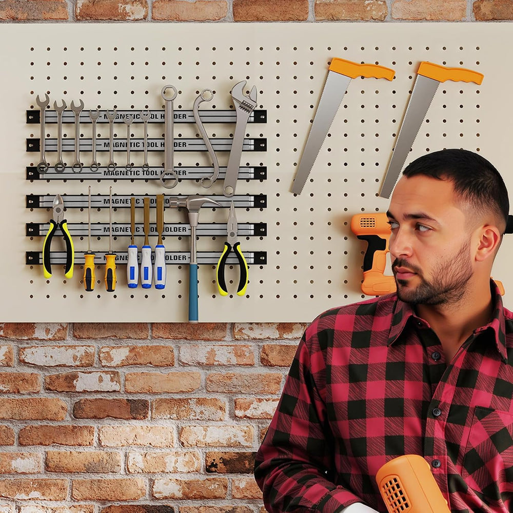 Goplus 6PCS 18" Magnetic Tool Holder, Wall Mounted 176LBS Capacity Magne...