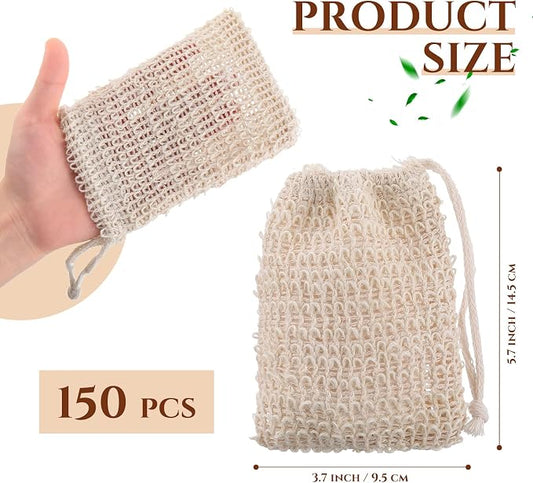 Rtteri 200 Pcs Soap Exfoliating Bag, Natural Sisal Soap Pouch Saver Body Shower - Image 2