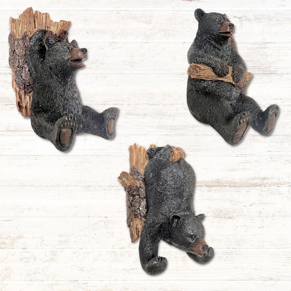 BestGiftEver Black Bear Coat Hooks, Set of 3