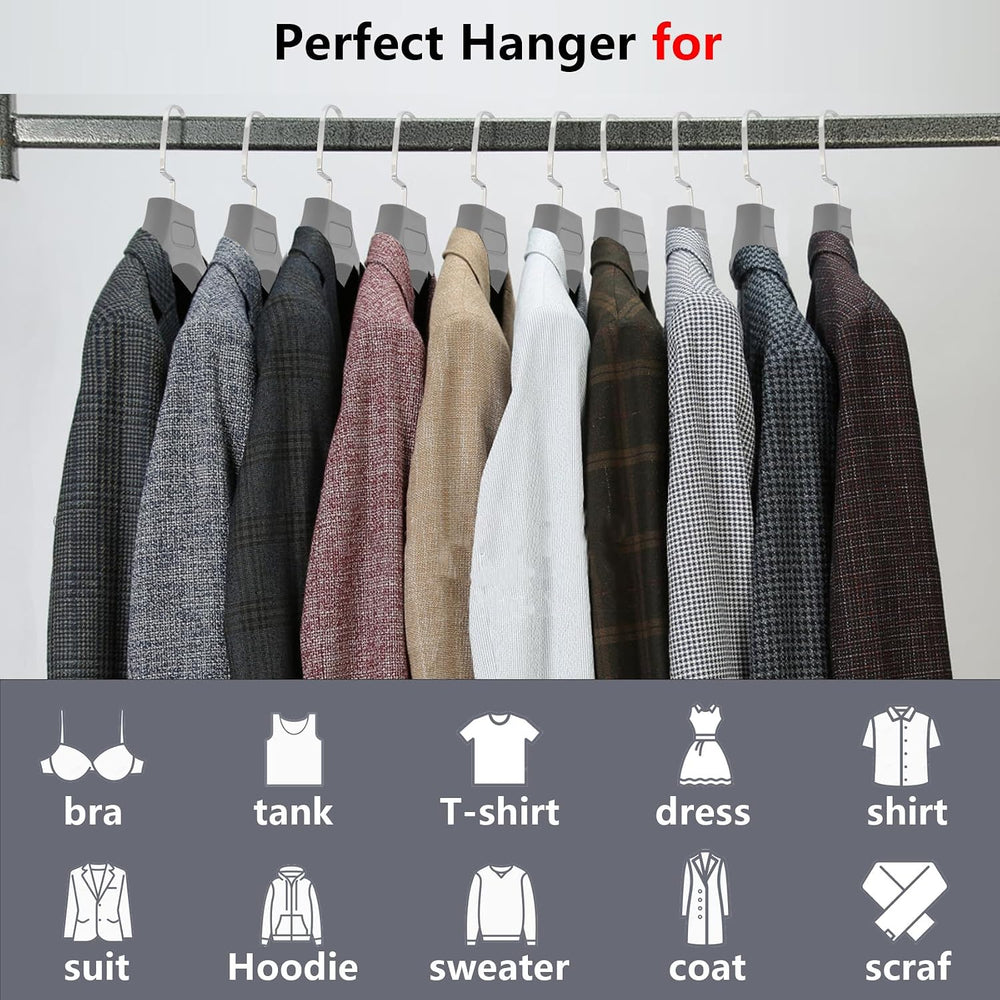 DEDU Suit Hangers for Men 40 Pack, Extra Wide Suit Hanger Non Slip Width 17.7...