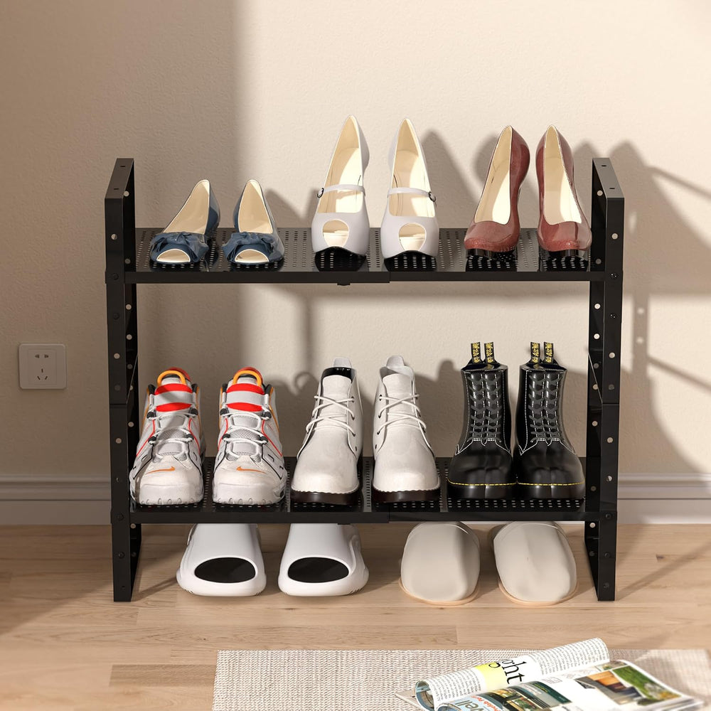 Multi-Functional Metal Shoe Rack,Expandable Adjustable Stackable Kitchen Orga...