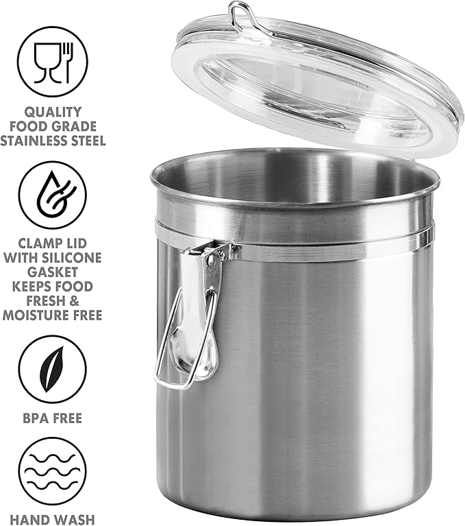 Oggi Stainless Steel Kitchen Canister 152oz + Oggi Stainless Steel 4 pc Food - Image 7