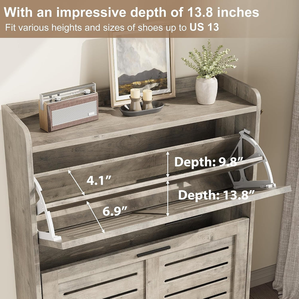 IDEALHOSUE Shoe Cabinet Storage for Entryway, Slim Shoe Storage Cabinet with ...