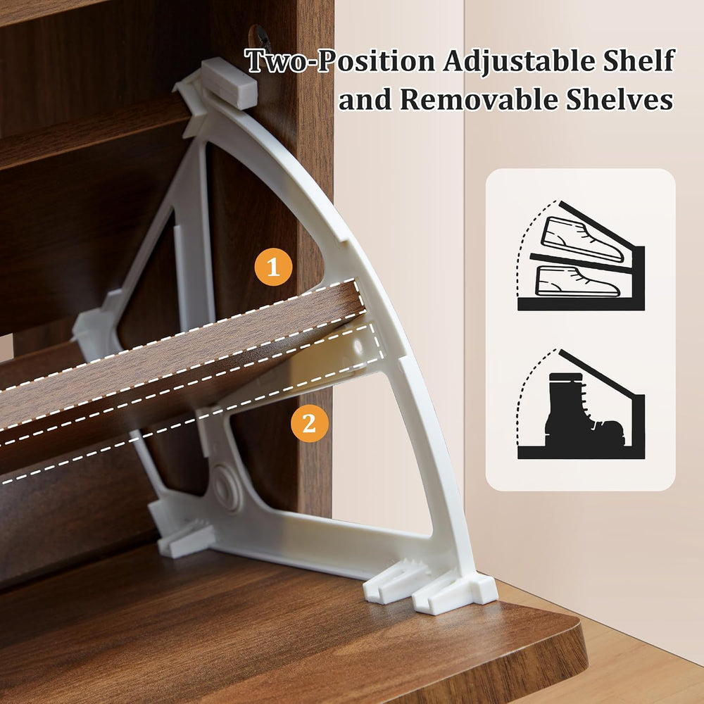 ORRD Shoe Storage Cabinet for Entryway with 2 Flip Drawers Set of 2, Freestan...
