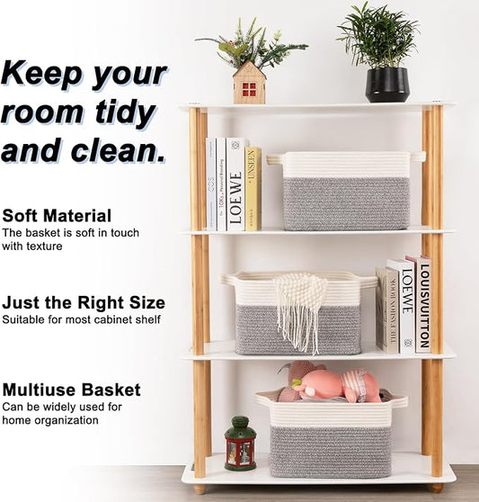 OIAHOMY 3 Pack Storage Basket for Organizing, Woven Basket Basket - Image 2
