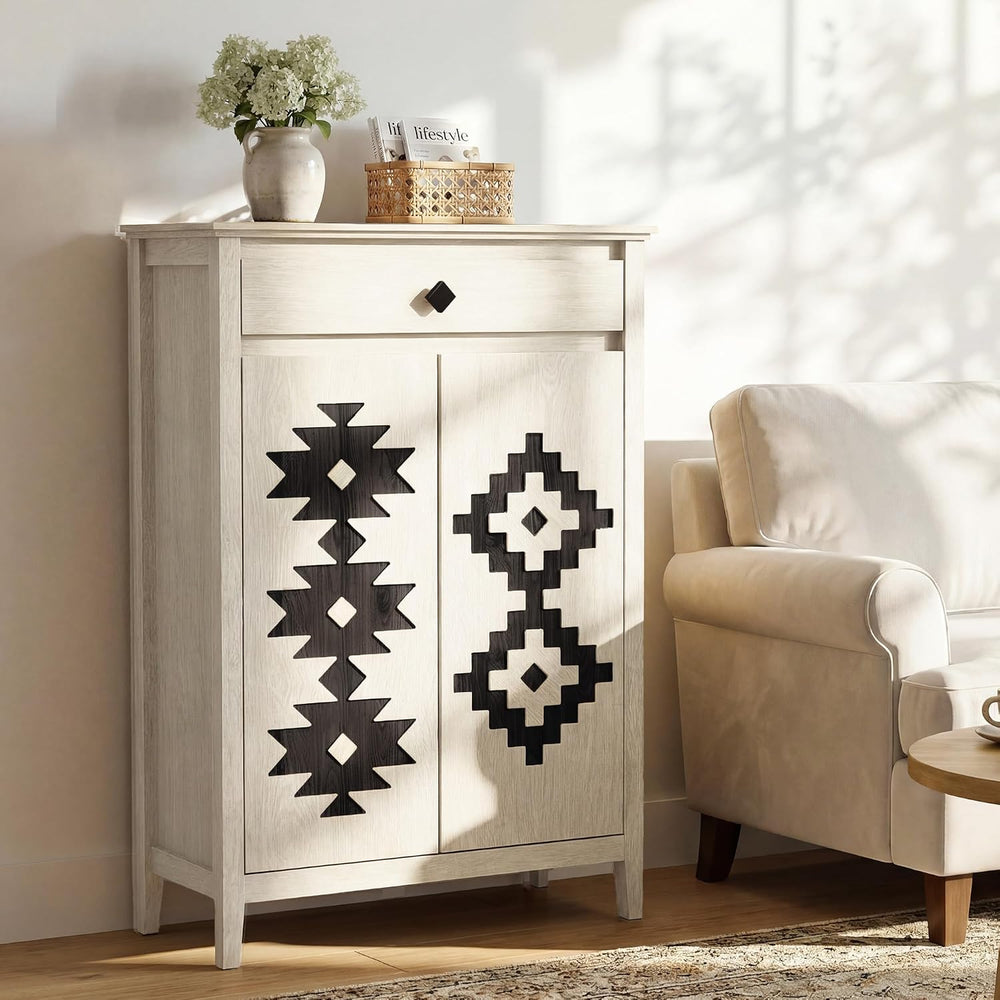 Shoe Cabinet with Drawers, Shoe Storage Cabinet with Adjustable Shelves
