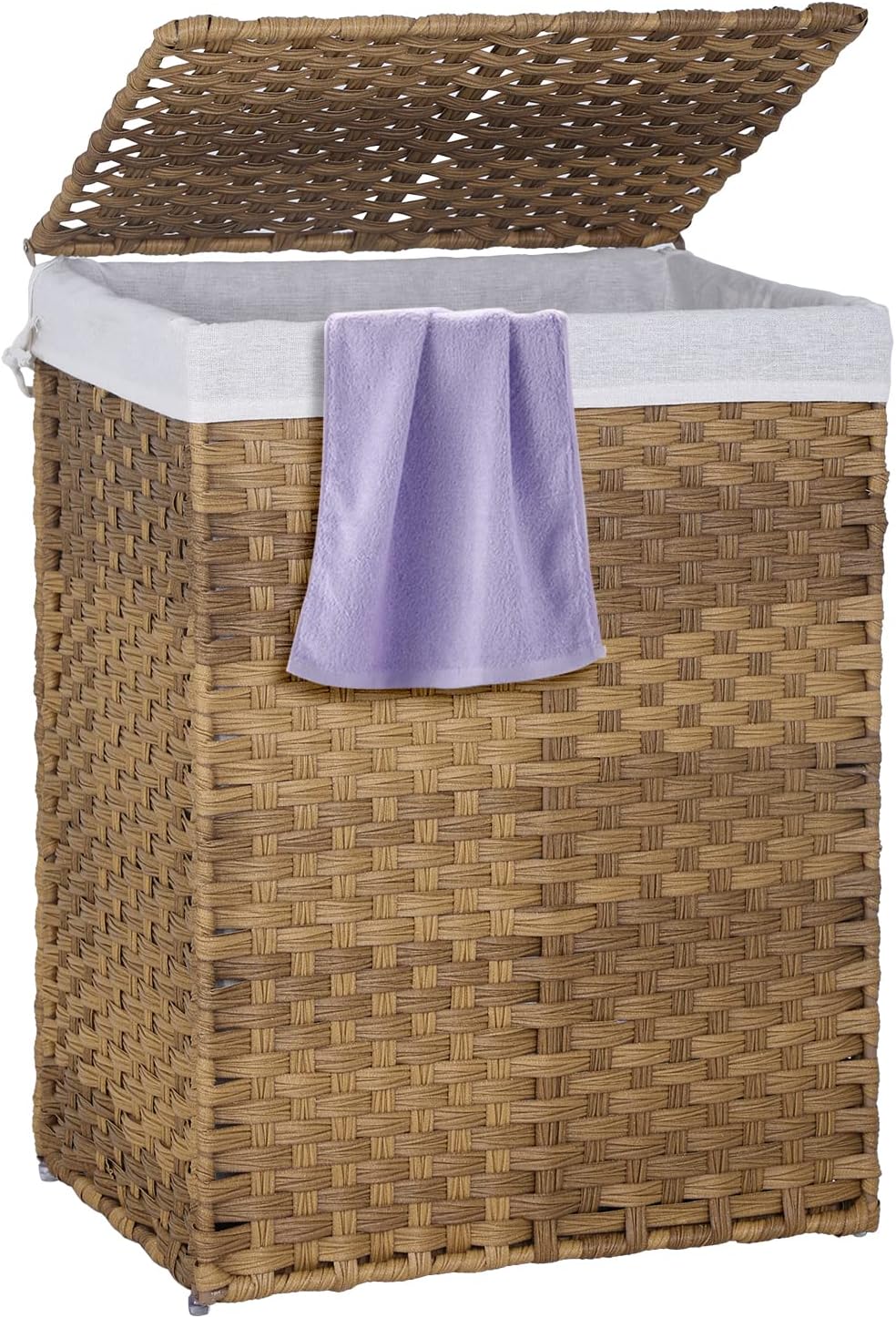 Paylesshere Laundry Basket Handwoven Laundry Hamper 90L/110L Foldable Rattan ...