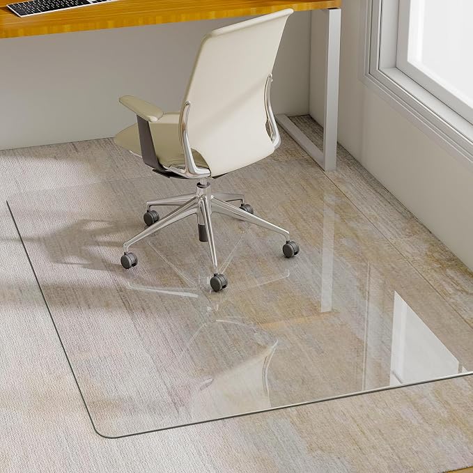 GLSLAND 47"x32" Tempered Glass Chair Mat Heavy-Duty Floor Protector - Image 8