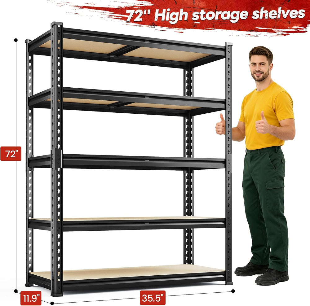 REIBII 3 Pack Garage Shelving for Warehouse, Heavy Duty Metal Shelving