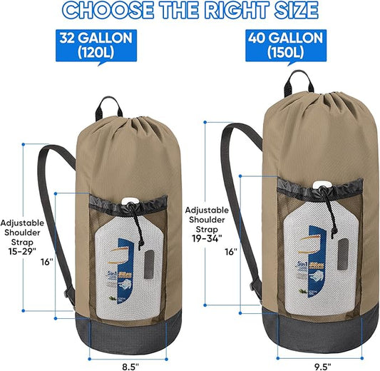 BALEINE 150L Laundry Bag Backpack, 900D Oxford Fabric Large Travel Laundry Bags - Image 2