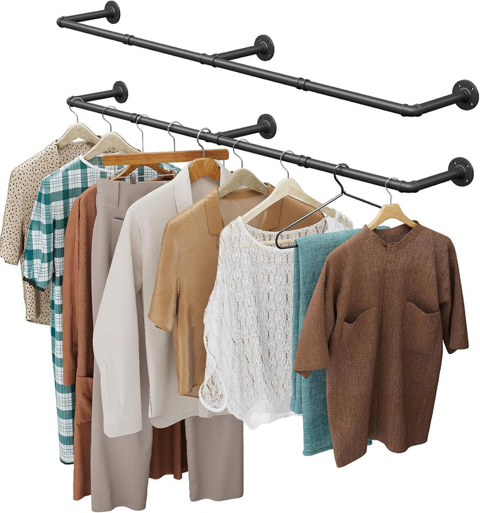 OROPY 65.7" Heavy Duty Industrial Pipe Clothes Rack for Hanging Clothes 2PK