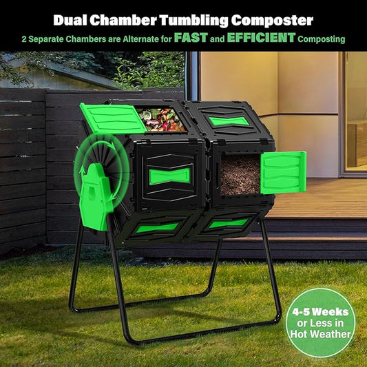 Compost Tumbler, Easy Assemble & Efficient Outdoor Compost Bin, 45 Gallon/170 - Image 2