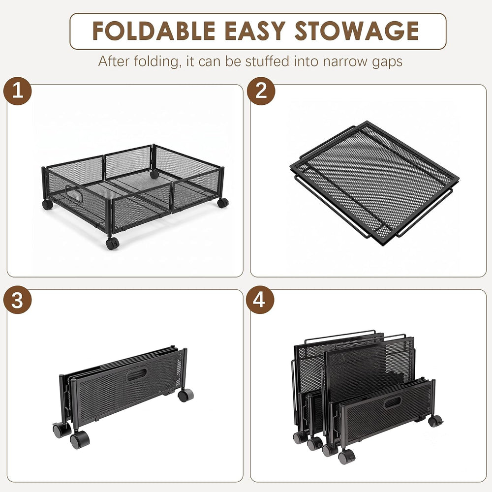 VECELO Under Bed Storage Containers with Wheels, Foldable Shoe Organizer Draw...