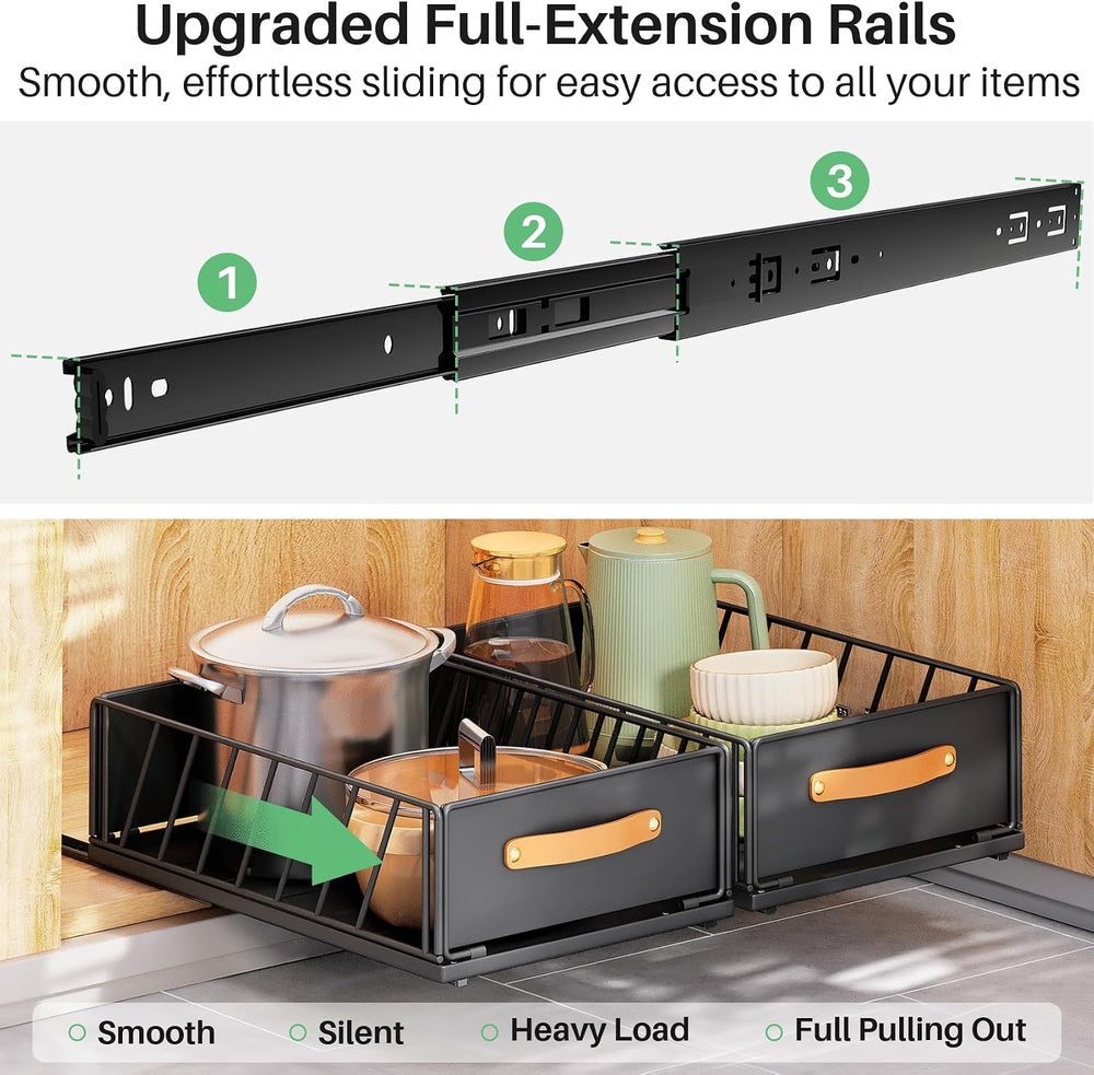 Pull out Cabinet Organizer,Heavy Duty Slide out Pantry Shelves Drawer Storage...