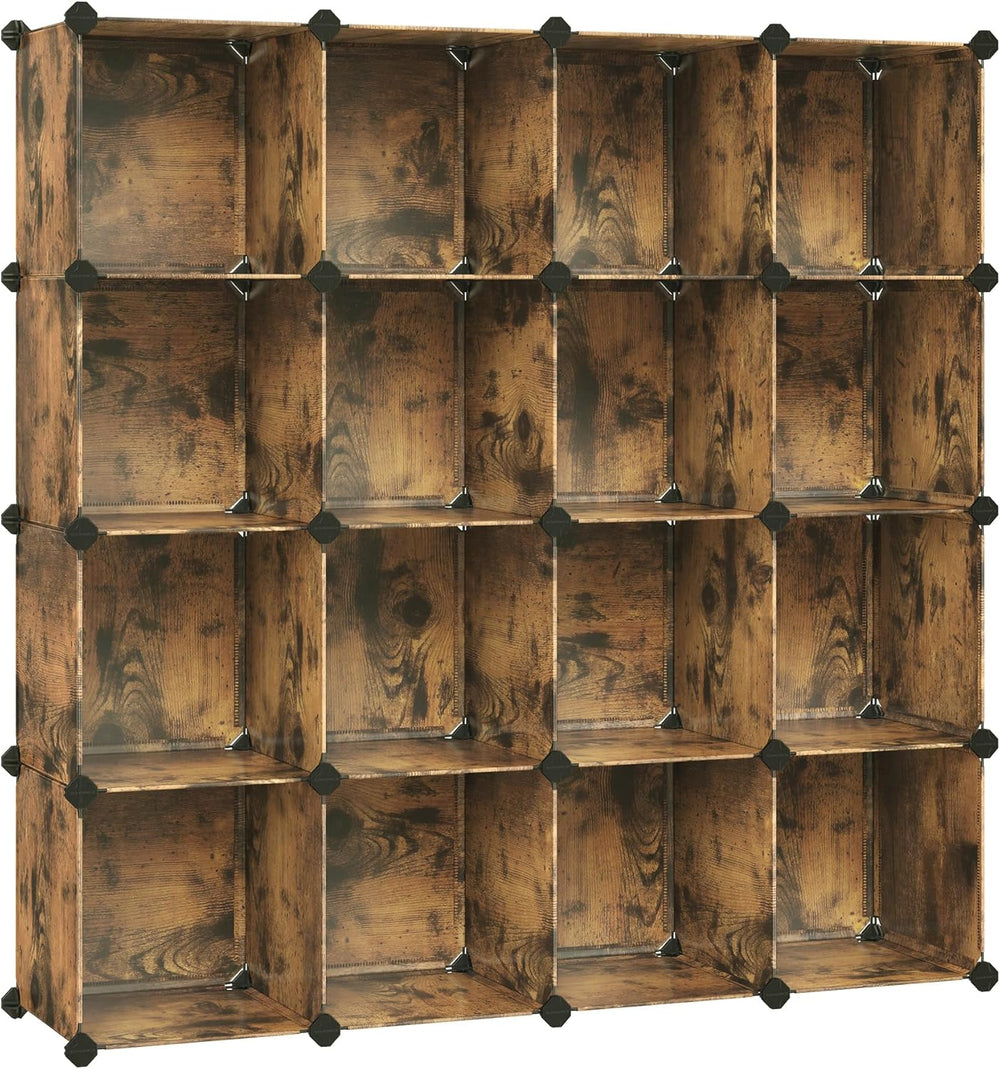 SONGMICS 16 Cube Storage Organizer,Plastic stackable cube shelf