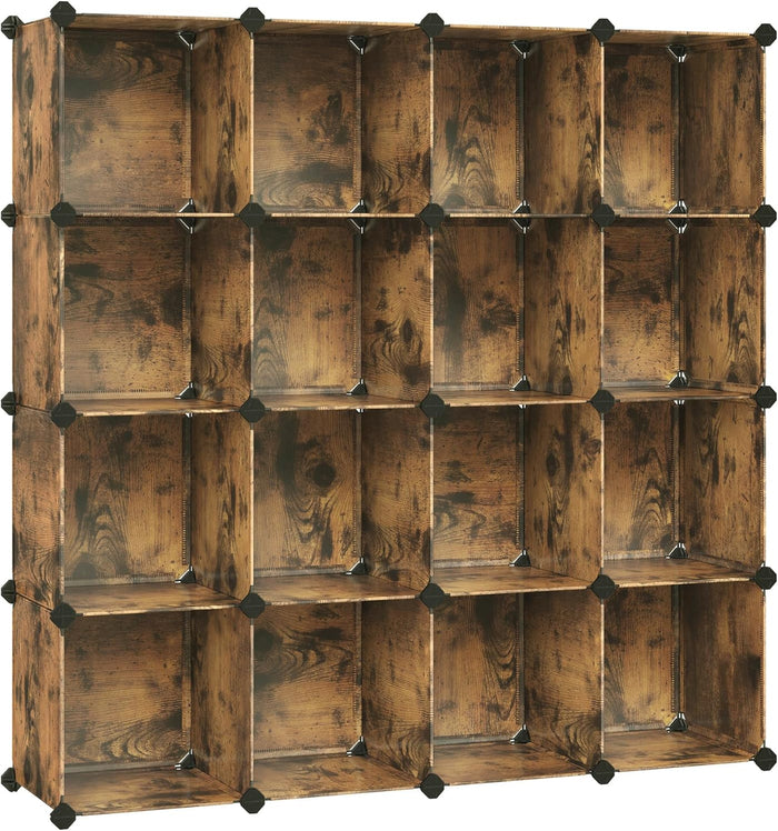 SONGMICS 16 Cube Storage Organizer,Plastic stackable cube shelf