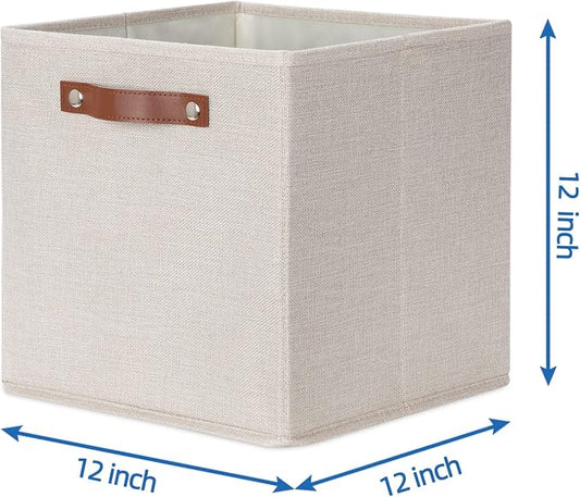 Temary Cube Storage Bins 12 Inch Storage Cubes 4PCs Fabric Organizer Bins Boxes - Image 2