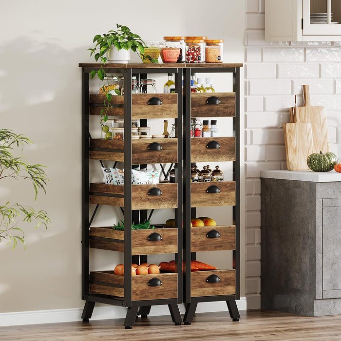 Tribesigns 5-Tier Kitchen Stand Fruit and Vegetable Storage Rack Set of 2