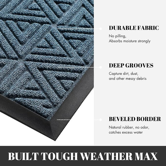 Yimobra Large Door Mat 36x24, All-Weather Waterproof Non-Slip Welcome Matt - Image 2