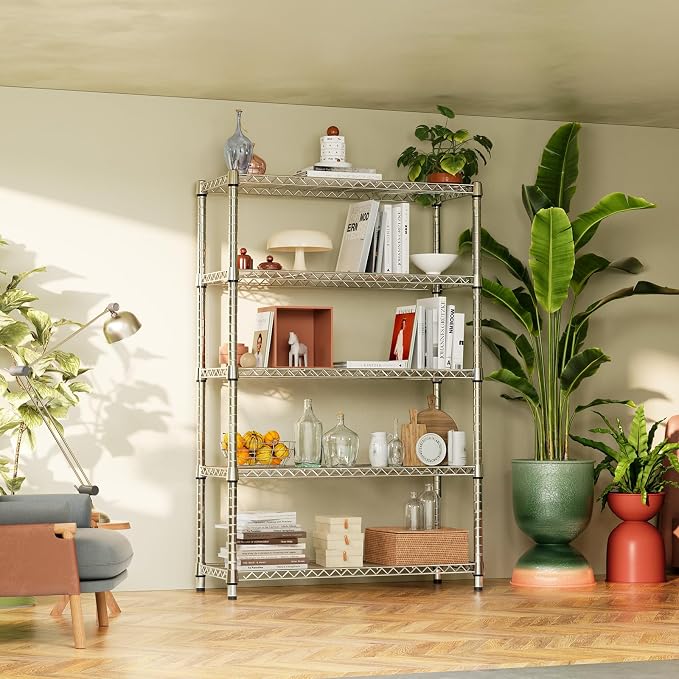 IZEUK 1750LBS Garage Shelving Wide Storage Shelves 5 Tier Metal Shelves Heavy - Image 7