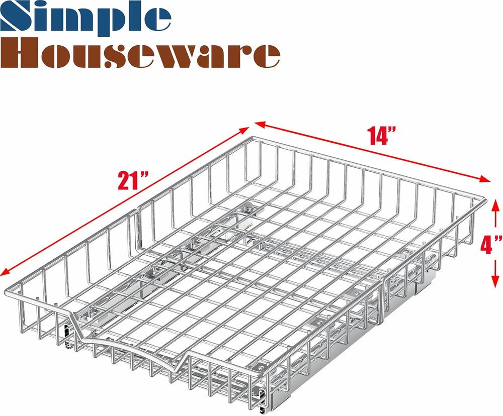 Simple Houseware Under Cabinet Pull Out Sliding Shelf Drawer, 21Dx14W