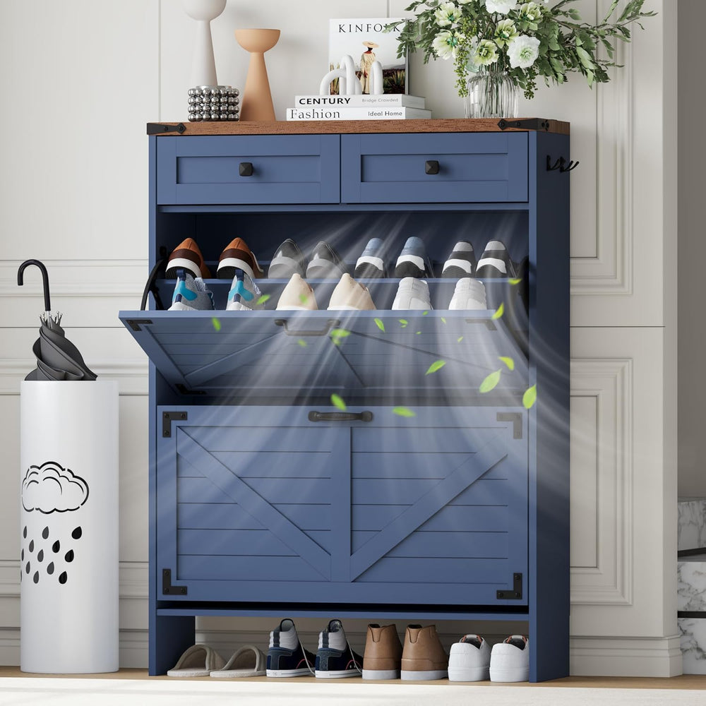 Shoe Storage Cabinet with Deodorizing Function, Farmhouse Narrow Hidden Shoe ...