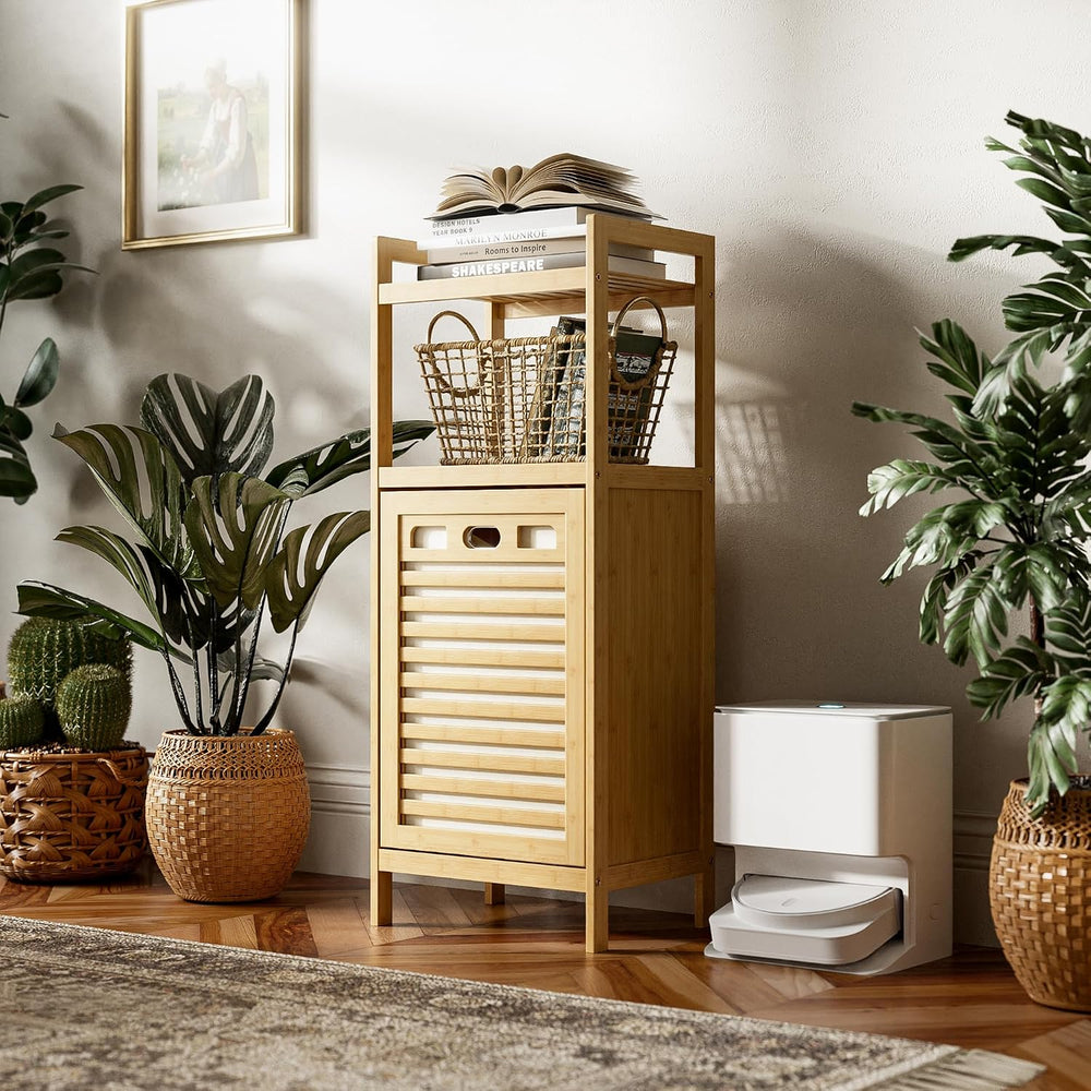 HITNET Tilt Out Laundry Hamper, Bamboo Laundry Basket with Foldable Bag and 2...