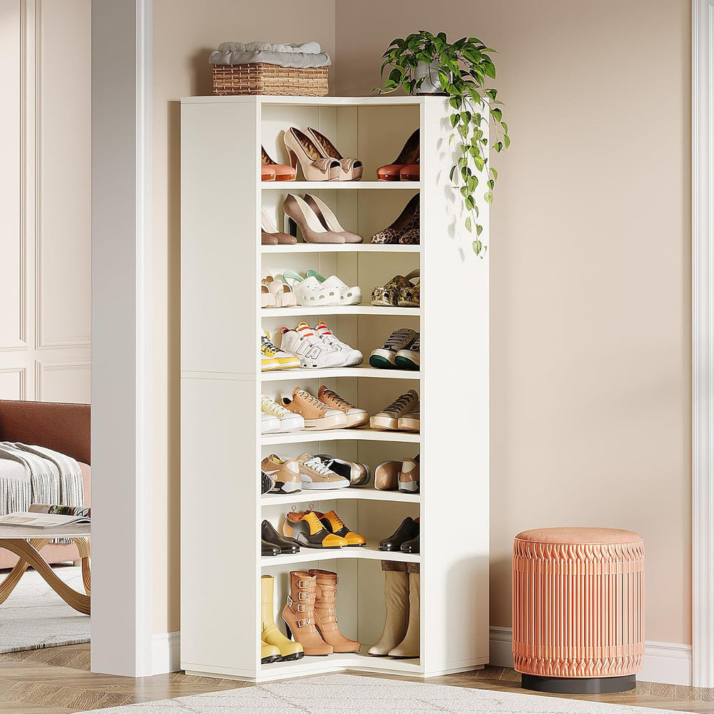 Tribesigns Corner Shoe Rack for Closet, 9-Tier Modern Corner Shelf Organizer,...