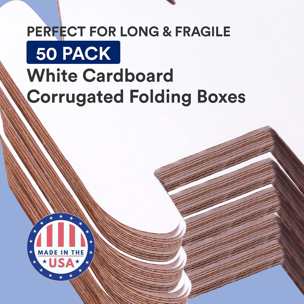 BOX USA Shipping Boxes Small 12"L x 4"W x 4"H, 50-Pack | White...