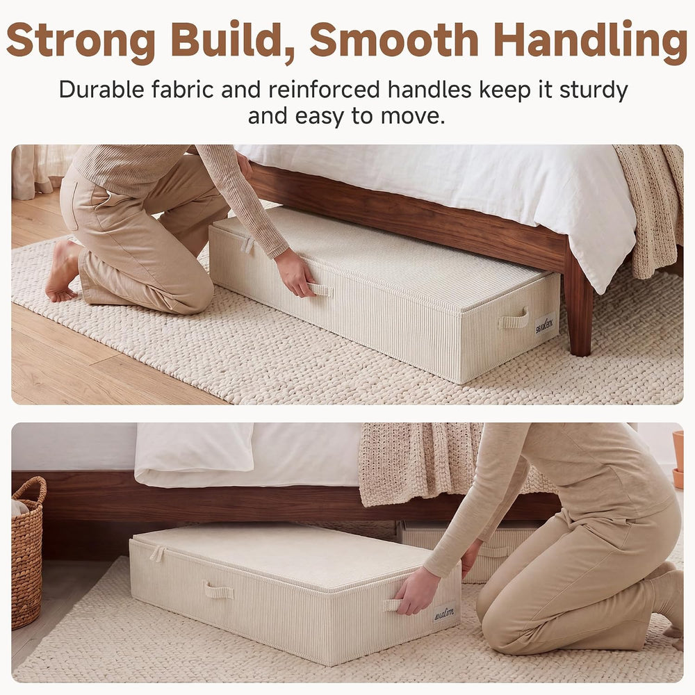 StorageWorks 7 Inch Low Profile Under Bed Clothes Storage Bins with Lids