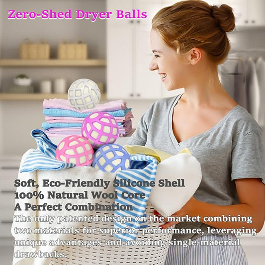 Dryer Balls – Patented Silicone Guard, Natural Wool Core, Super Anti-Tangle & - Image 2