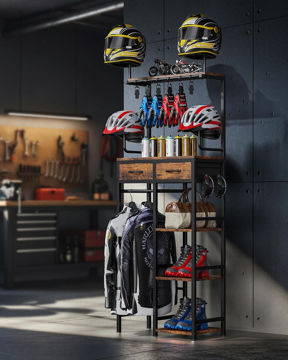 Freestanding Motorcycle Helmet Holder
