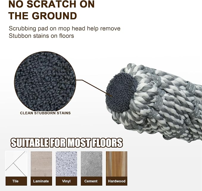Self Wringing Mop with Bucket- Easy Squeeze Twist Mop with 52.5 Inch Long Handle - Image 7